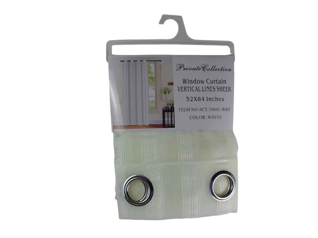 54*84" VERTICAL STRIPES CURTAIN-WHITE