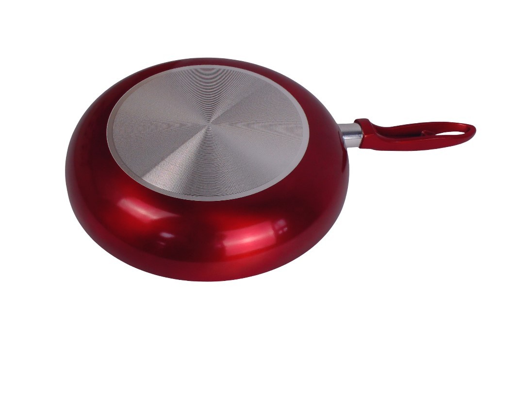 eramic Nonstick Fry Pan, 23 cm Diameter, Induction Fry Pan with Glass Lid, Granite Omlette Egg Pan, red (ICF23G)