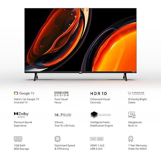 acer 108 cm (43 inches) Ultra I Series FHD Smart LED Google TV AR43FDJGU2841BD (Black) 2025 Model