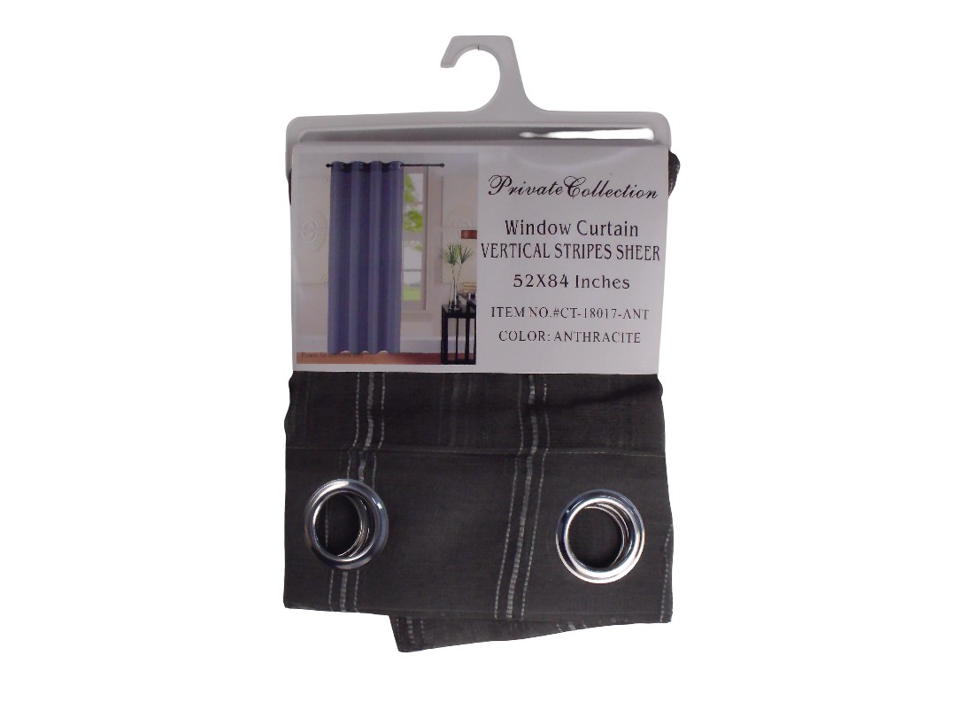 54*84" VERTICAL STRIPES CURTAIN - ANTHRACITE