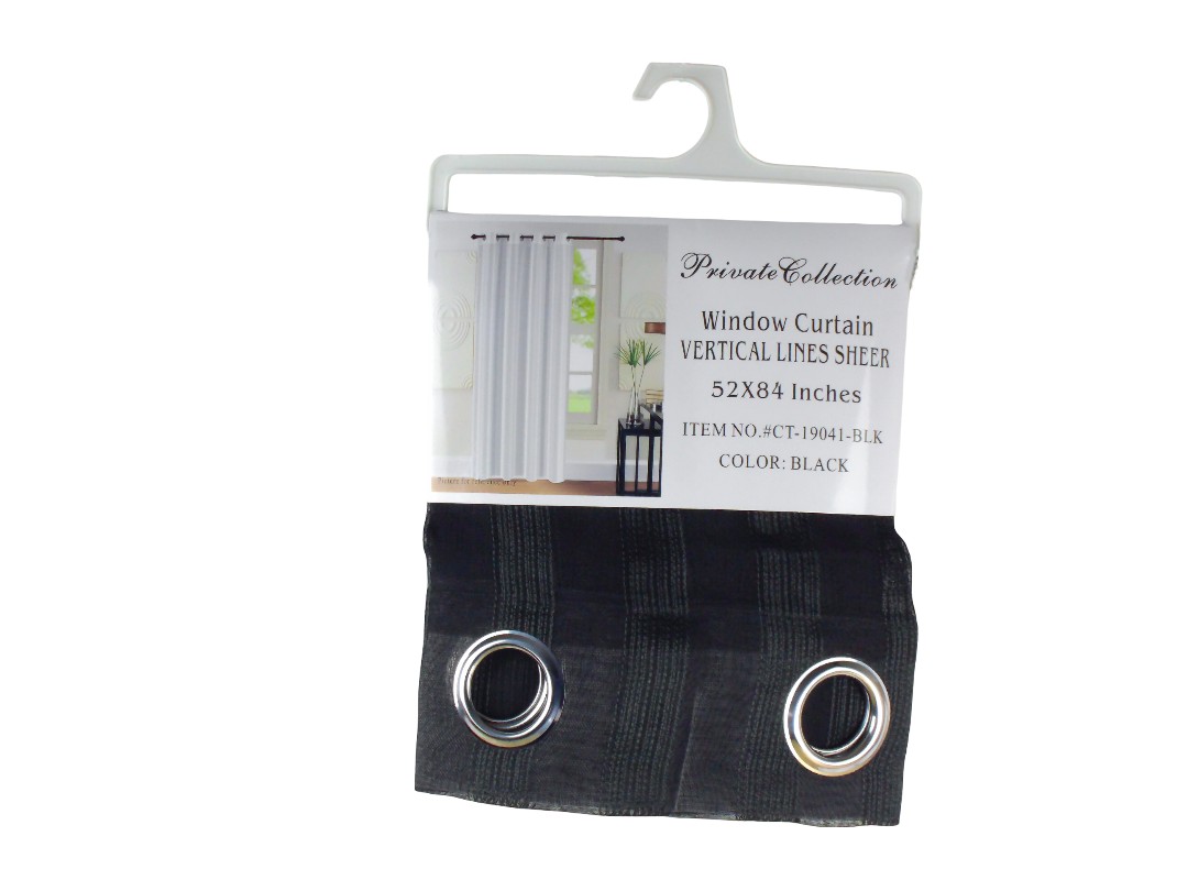 54*84" VERTICAL STRIPES CURTAIN-BLACK