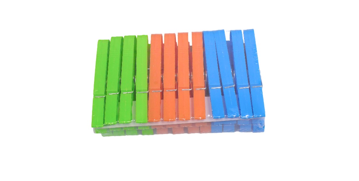 24PK. PLASTIC CLOTHES PEG