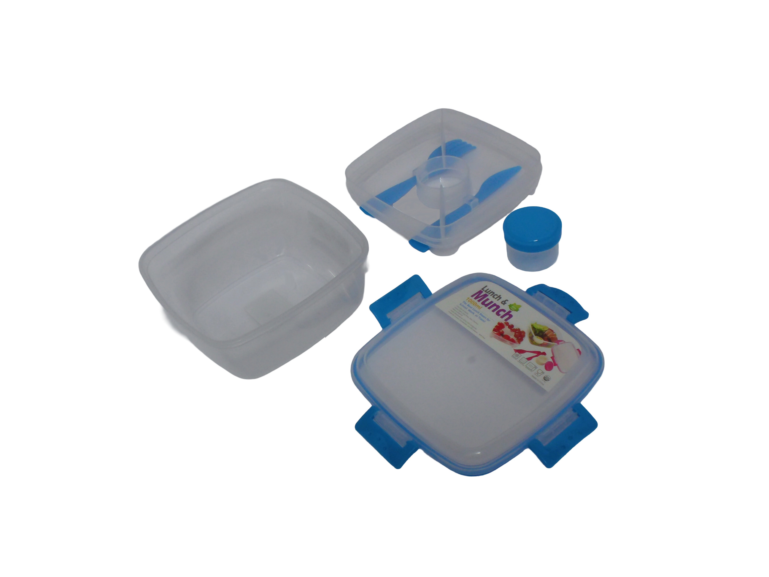 1000ML LUNCH & MUNCH LUNCH BOX W/FORK& KNIFE