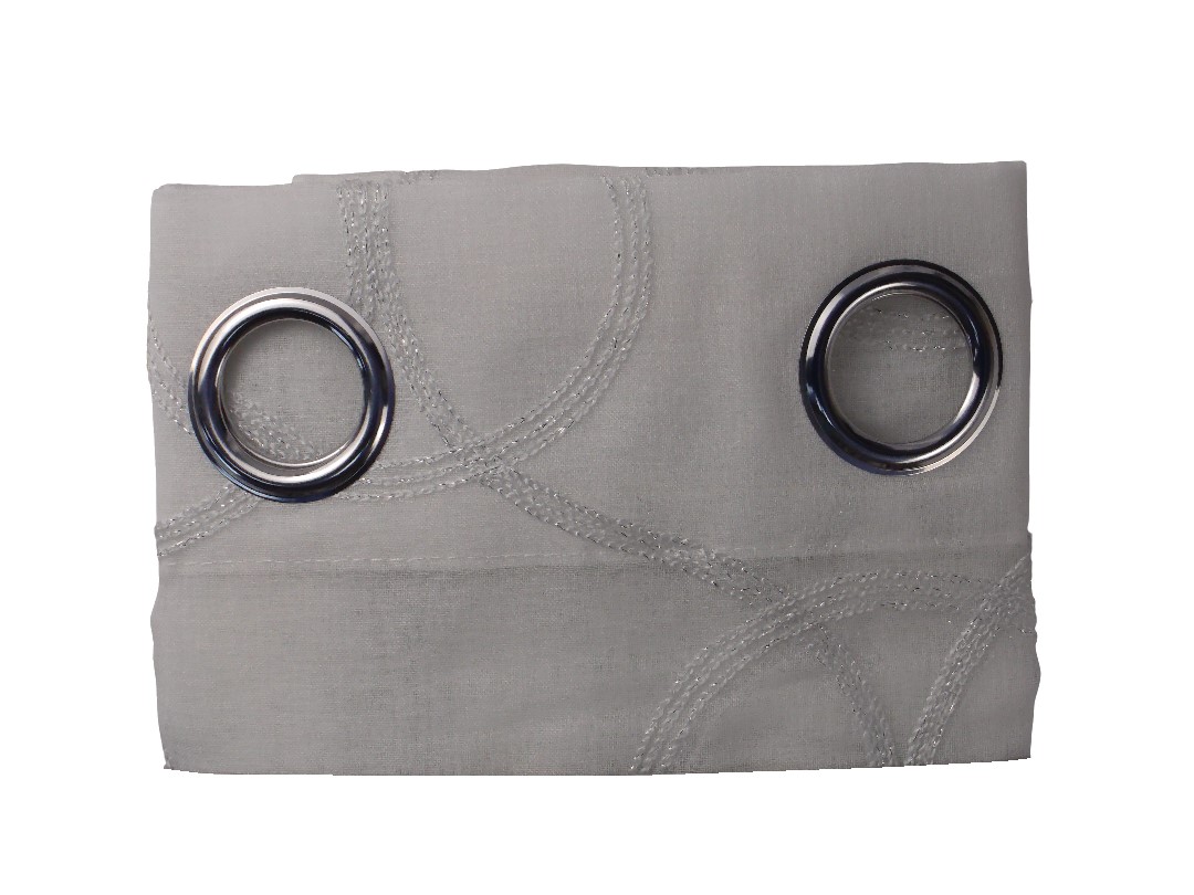 52*84" EMB. SHEER CURTAIN - WHITE/WHITE