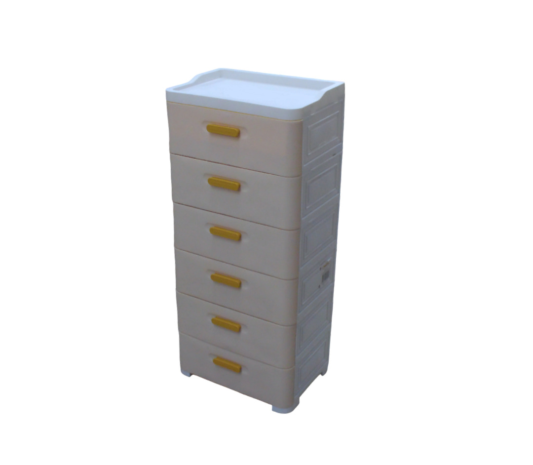 PP 6-DRAWER CABINET 45*29*99CM-WHT/GRY/BLU/BG