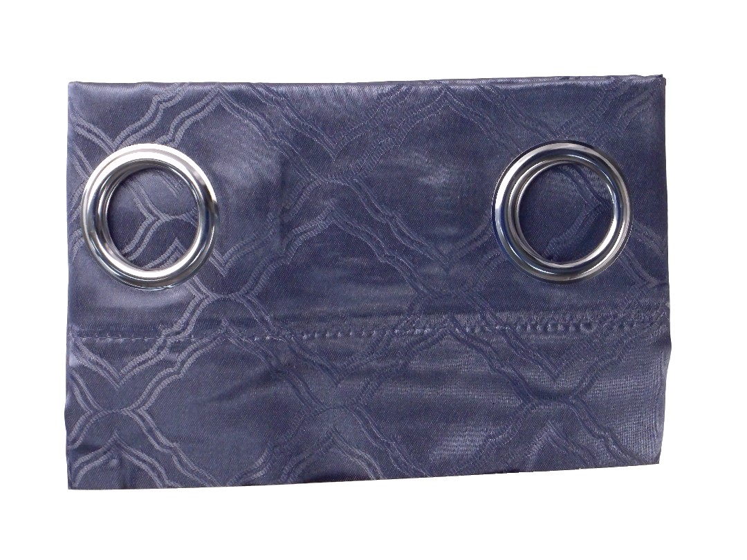 52*90" SHINY JACQ.MORROCCAN CURTAIN-BLUE GRAY