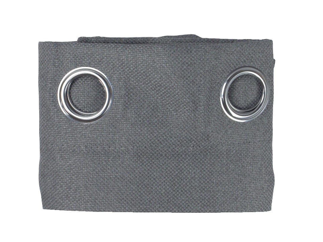 52*90" FAUX LINEN BLACKOUT CURTAIN - MID GRAY