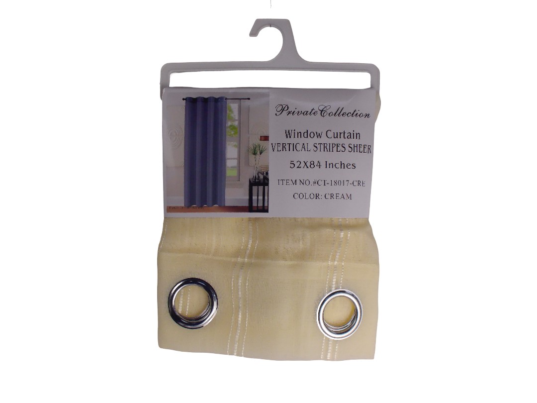 54*84" VERTICAL STRIPES CURTAIN - CREAM
