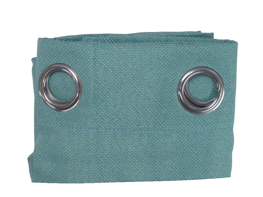 52*90" FAUX LINEN BLACKOUT CURTAIN -TURQUOISE