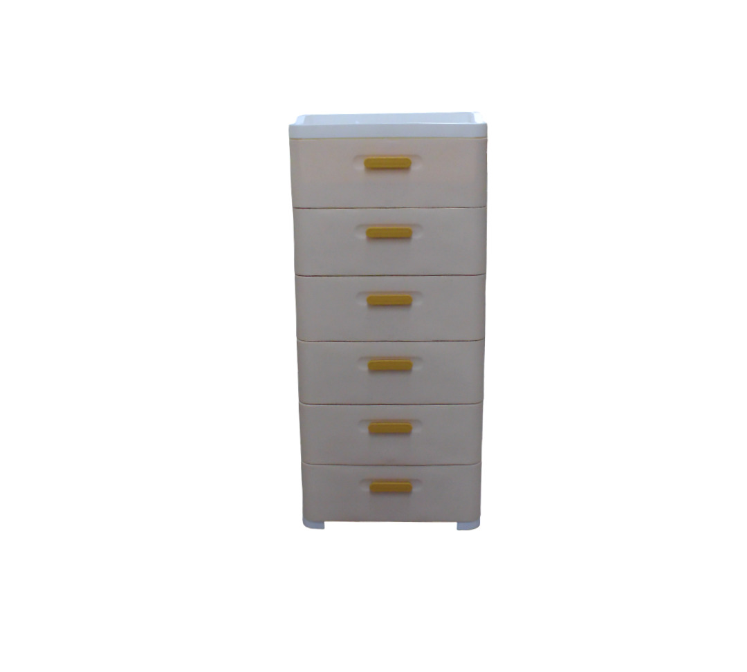 PP 6-DRAWER CABINET 45*29*99CM-WHT/GRY/BLU/BG