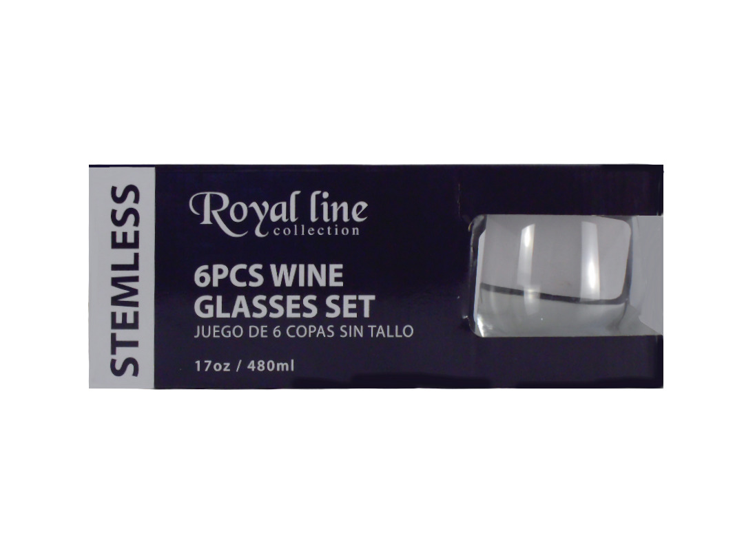6PCS. STEMLESS WINE CUP SET - CLEAR