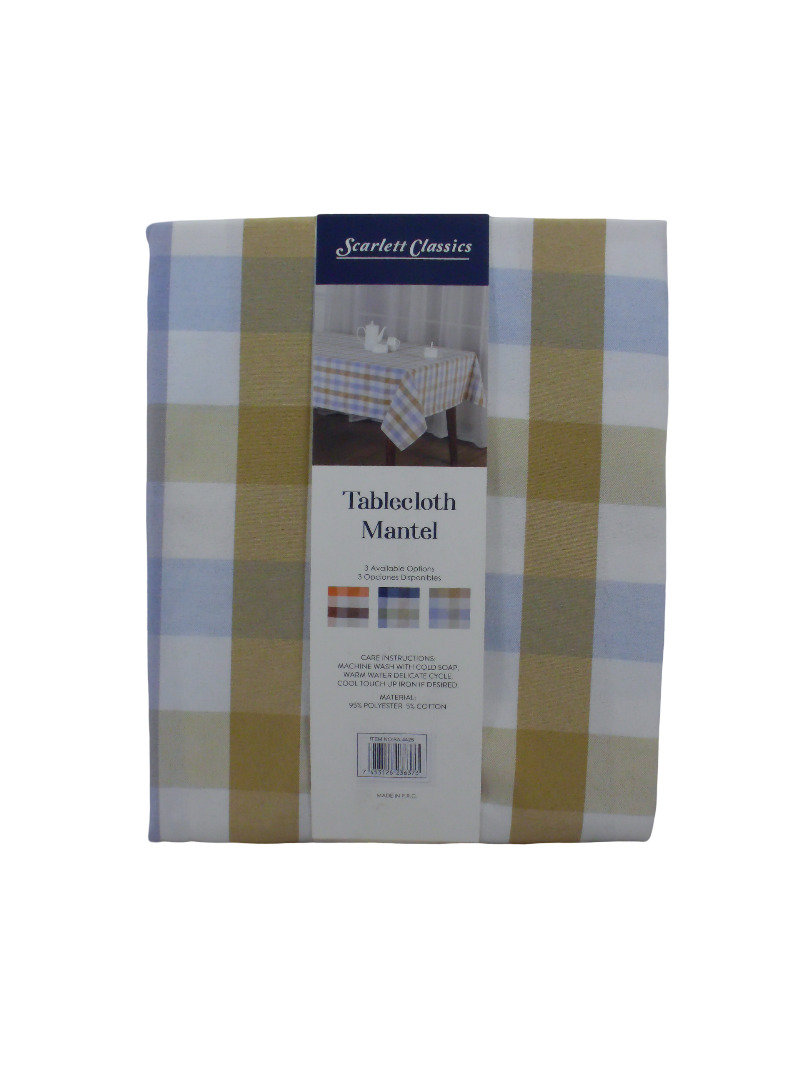 S/C 70" ROUND TABLE CLOTH - PLAID
