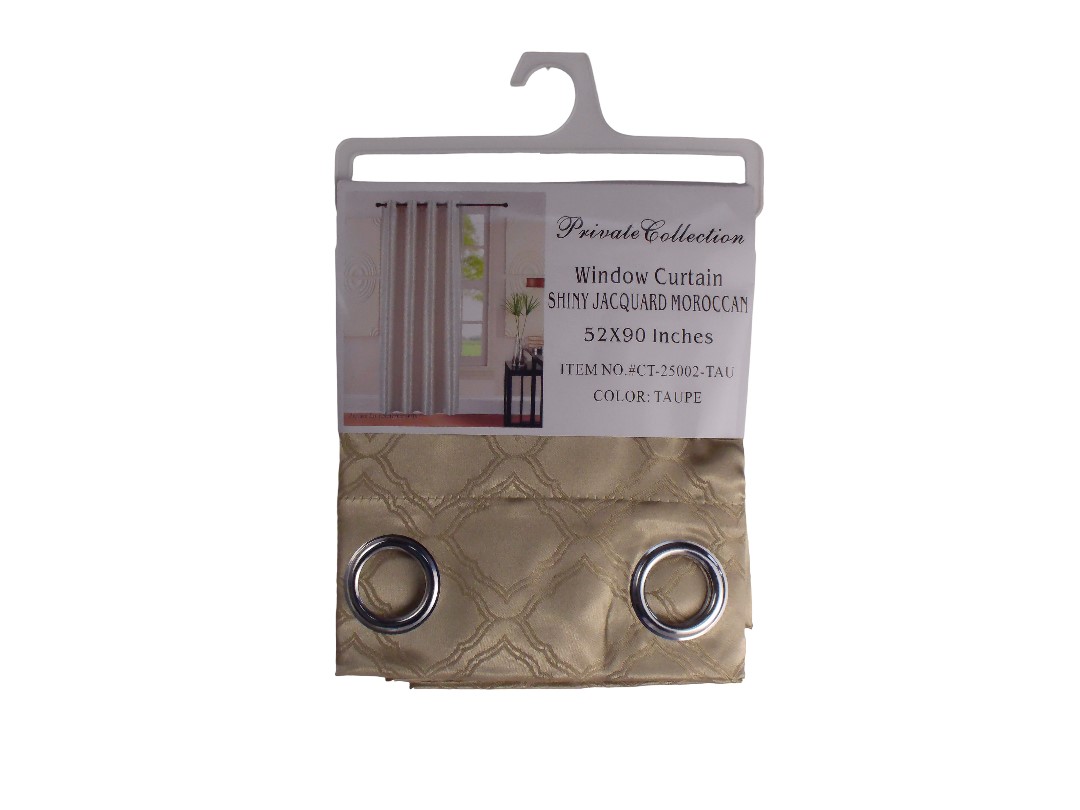 52*90" SHINY JACQ.MORROCCAN CURTAIN - TAUPE