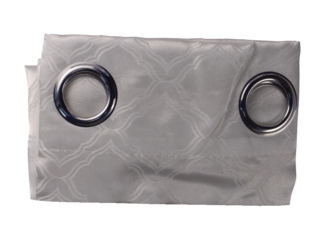 52*90" SHINY JACQ.MORROCCAN CURTAIN - WHITE