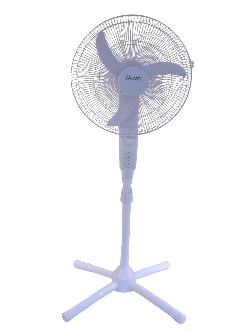 NOVA 18" OSCILLATING STAND FAN WHT