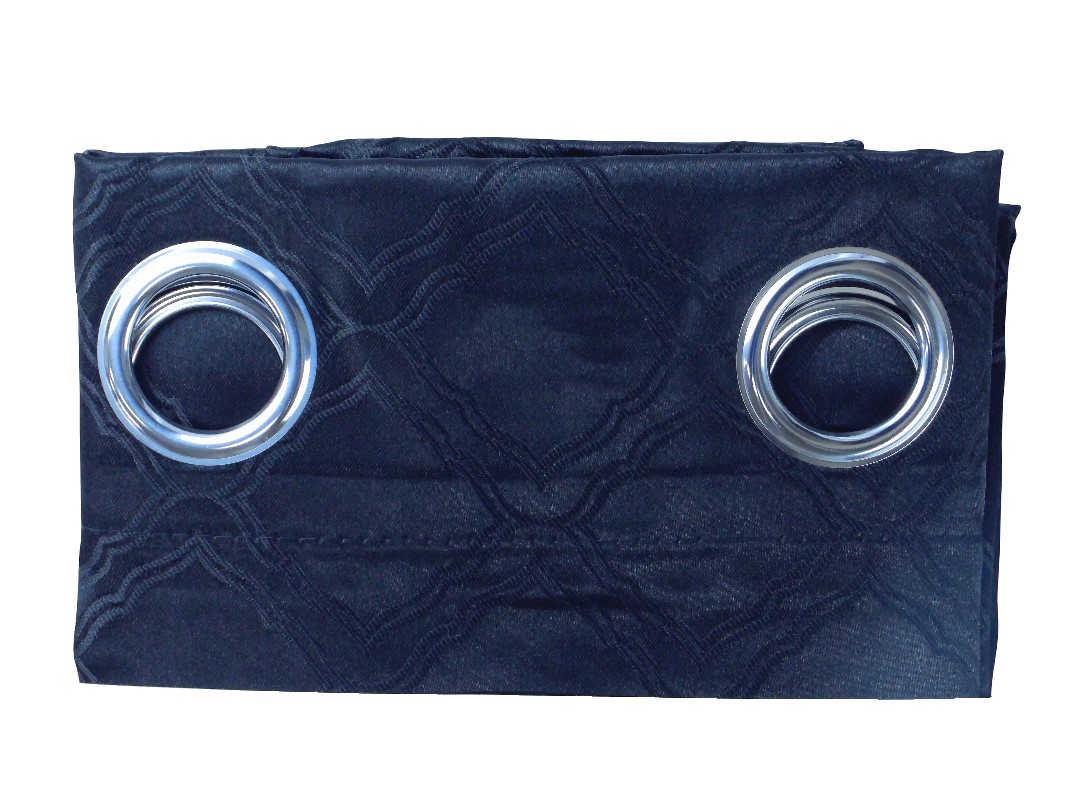 52*90" SHINY JACQ.MORROCCAN CURTAIN -  BLACK