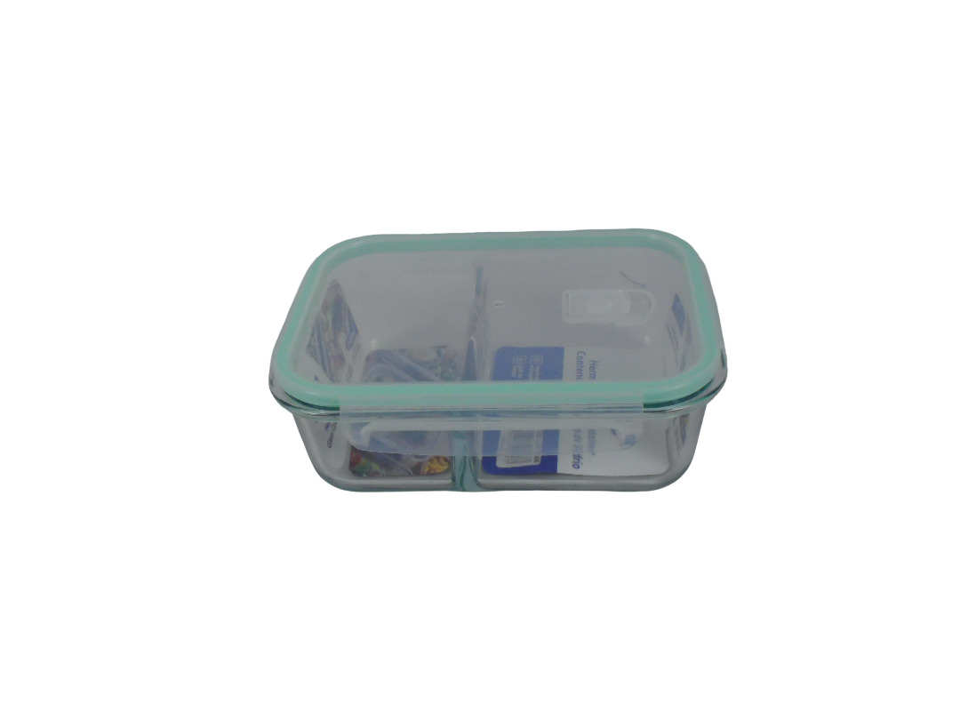 1520ML REC.HERMETIC GLASS CONTAINER W/DIVIDER
