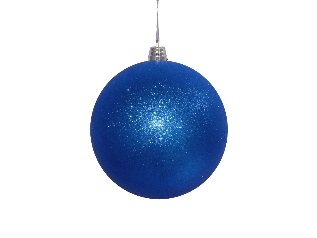 1PC XMAS BALL 20CM - BLUE (GLITTER)