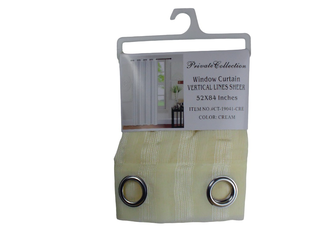 54*84" VERTICAL STRIPES CURTAIN-CREAM