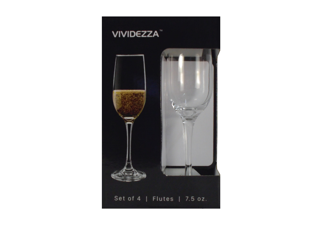 4PCS. CHAMPAGNE SET - CLEAR (TJX65394)