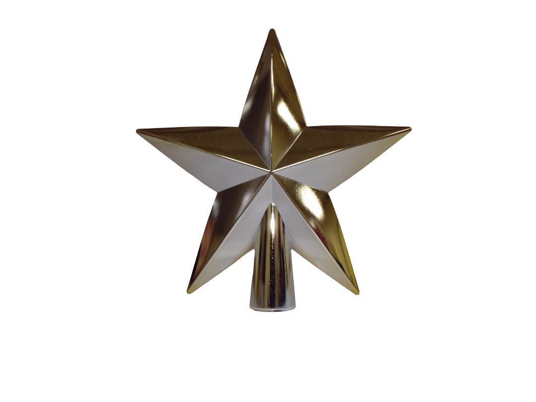 XMAS STAR TREE TOP 20CM - CHAMPAGNE (SHINY)